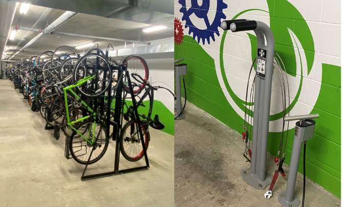 Wall Mount Bike Racks & Repair Station