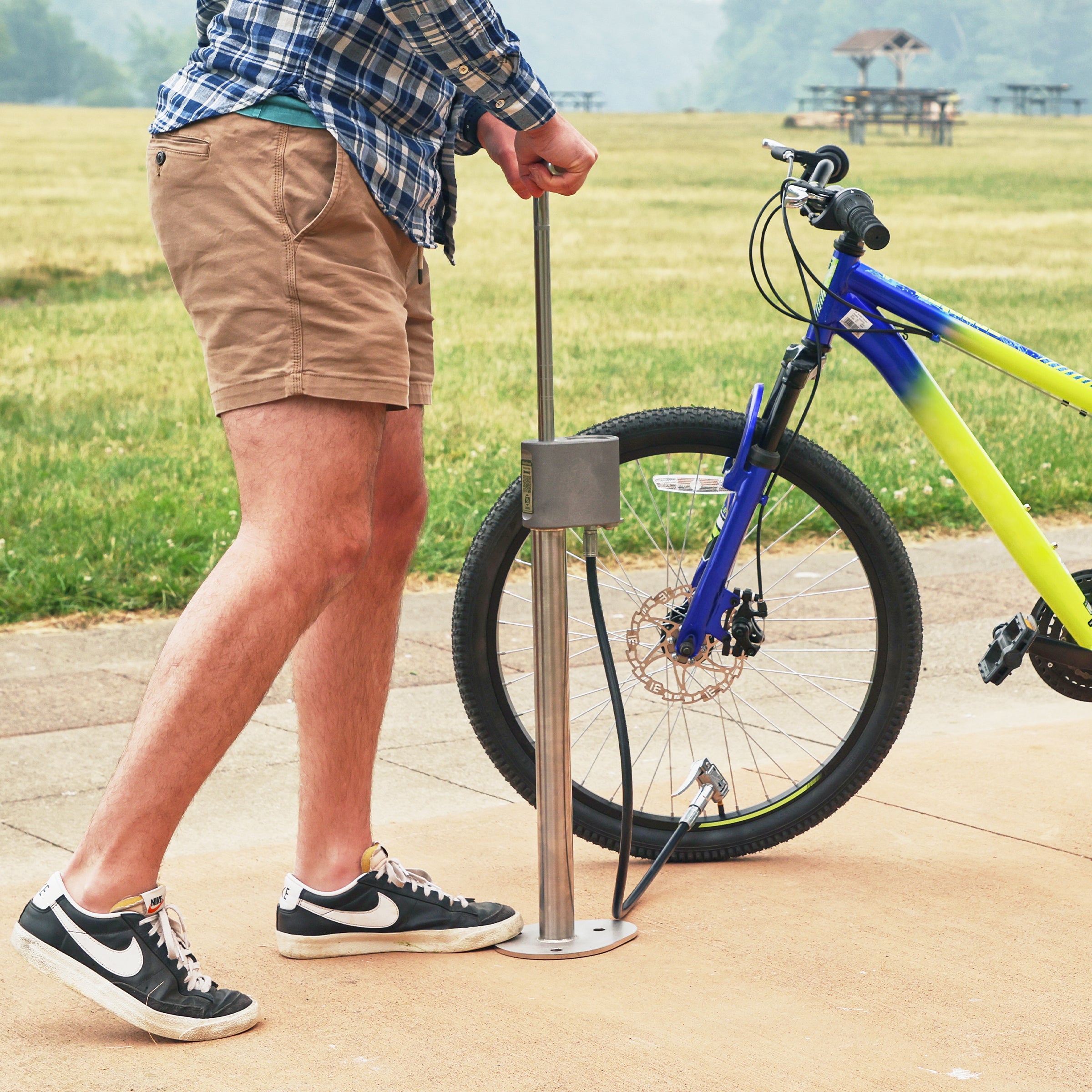 bicycle pump shop near me Reliable Public Bike Pump Repair Stand Mount-Saris Infrastructure